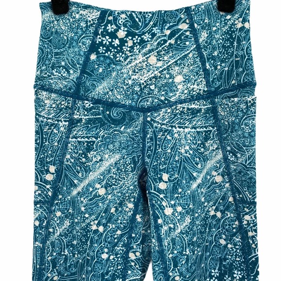 Free People FP Movement Womens Plie All Day Floral Leggings Blue Peacock Size XS - Picture 2 of 11